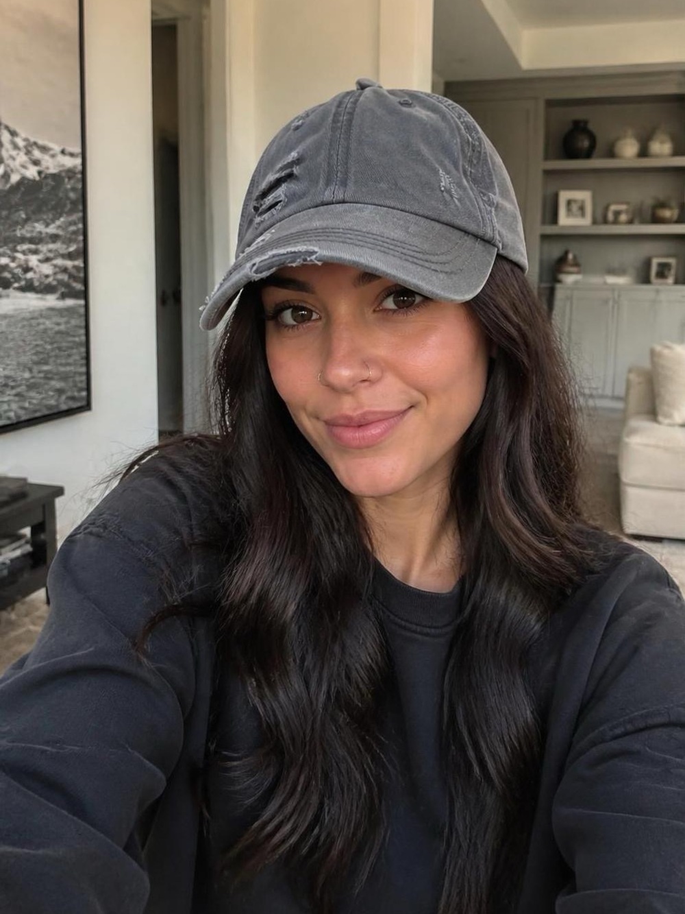 Scheels C.C Distressed Gray Cotton Baseball Cap - Women Accessories